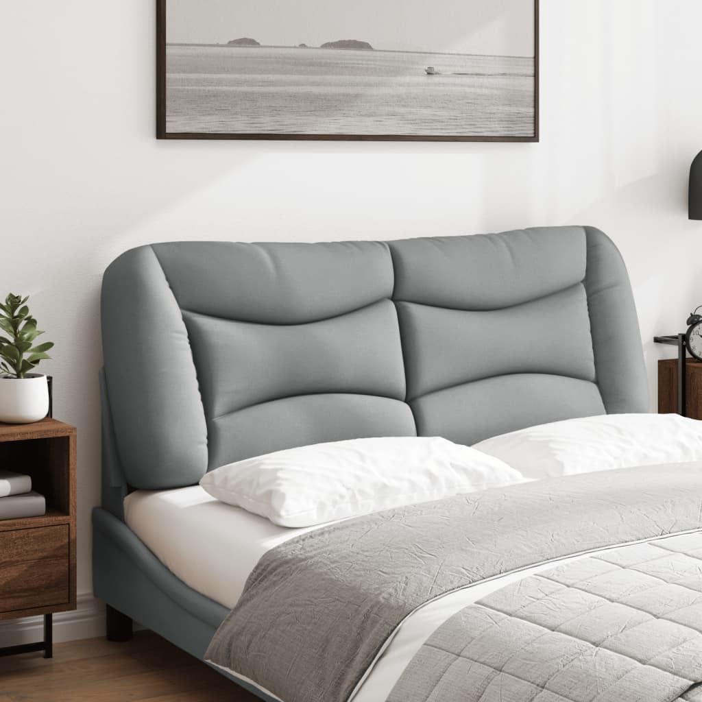 vidaXL Upholstered Headboard Cushion - Light Gray Fabric, 53.9", Breathable, Comfortable PP Fiber Filling, Easy Wall Hanging, Stylish Bedroom Decor