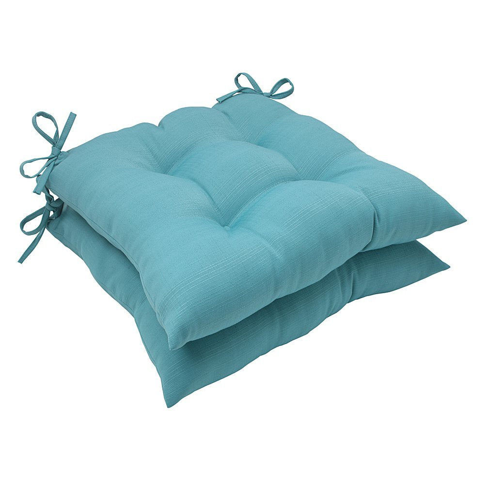 Pillow Perfect Forsyth Solid Indoor/Outdoor Wicker Patio Seat Cushion Reversible, Weather And Fade Resistant, Square Corner - 18
