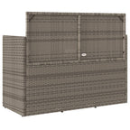 vidaXL Patio Loveseat Bench - Gray Poly Rattan Outdoor Furniture with Cushion Storage & Washable Covers, Weather-Resistant, Powder-Coated Steel Frame - 47.2"x19.7"x35.6"