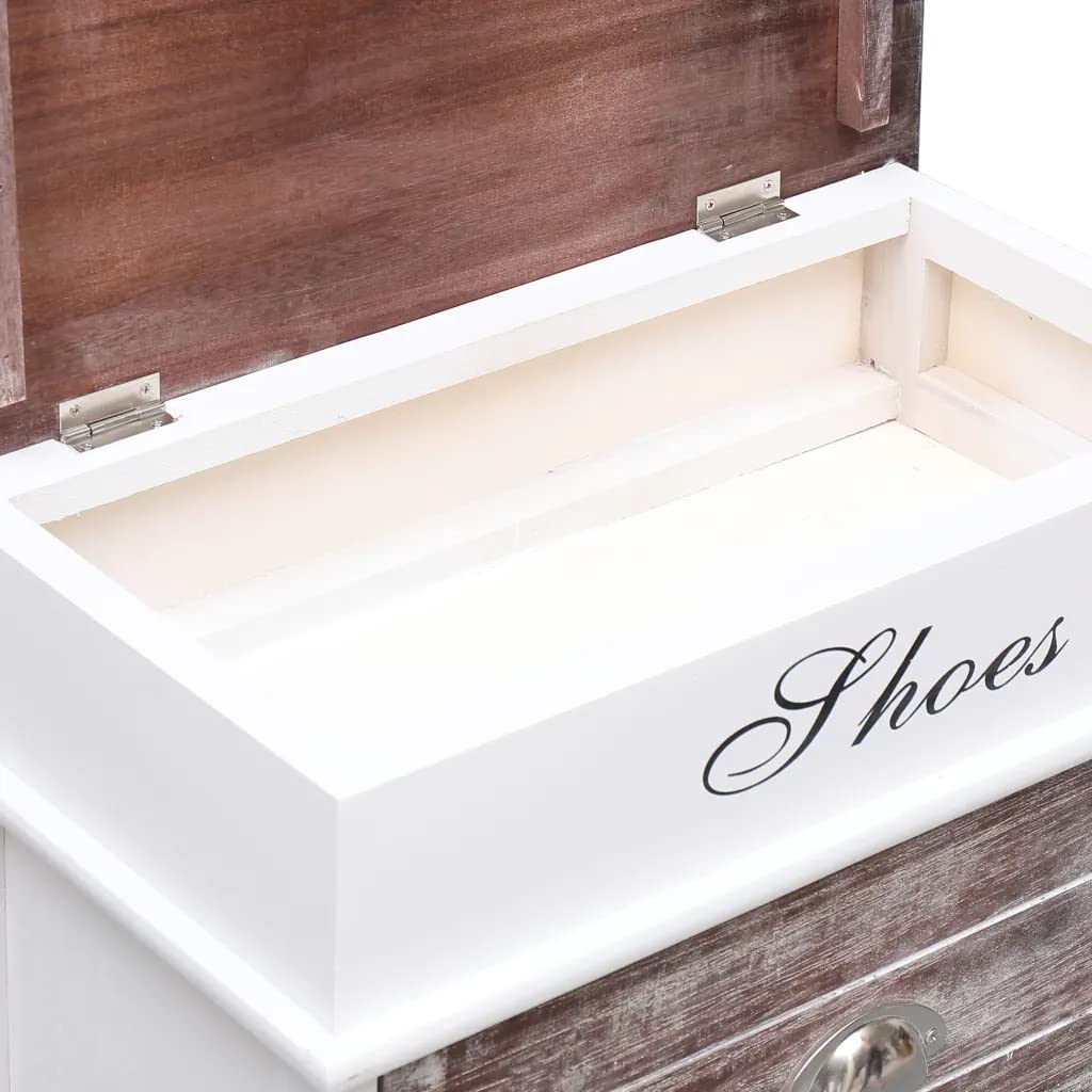 vidaXL Shoe Cabinet, Shoe Organizer with Flip Drawer, Hall Cabinet, Hidden Shoe Storage for Entryway Hallway Bedroom Dorm Room, Gray Solid Wood