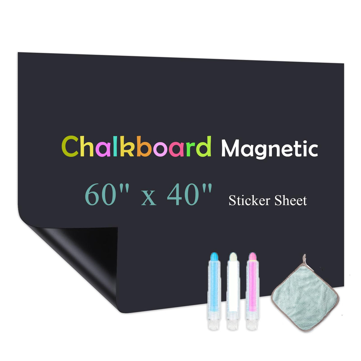 Qiytecno Chalk Board Contact Paper With Adhesive, 40' X 60' Magnetic Chalkboards For Wall, Wallpaper Sheets For Office For Sch