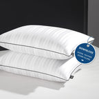Downluxe Goose Down Pillows - Hotel Collection Feather Pillows For Back, Stomach Or Side Sleepers, Down Pillows Queen Size Set O