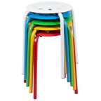 Flash Furniture Bailey Plastic Nesting Stack Stools, 17.5"Height, Assorted Colors (5 Pack)