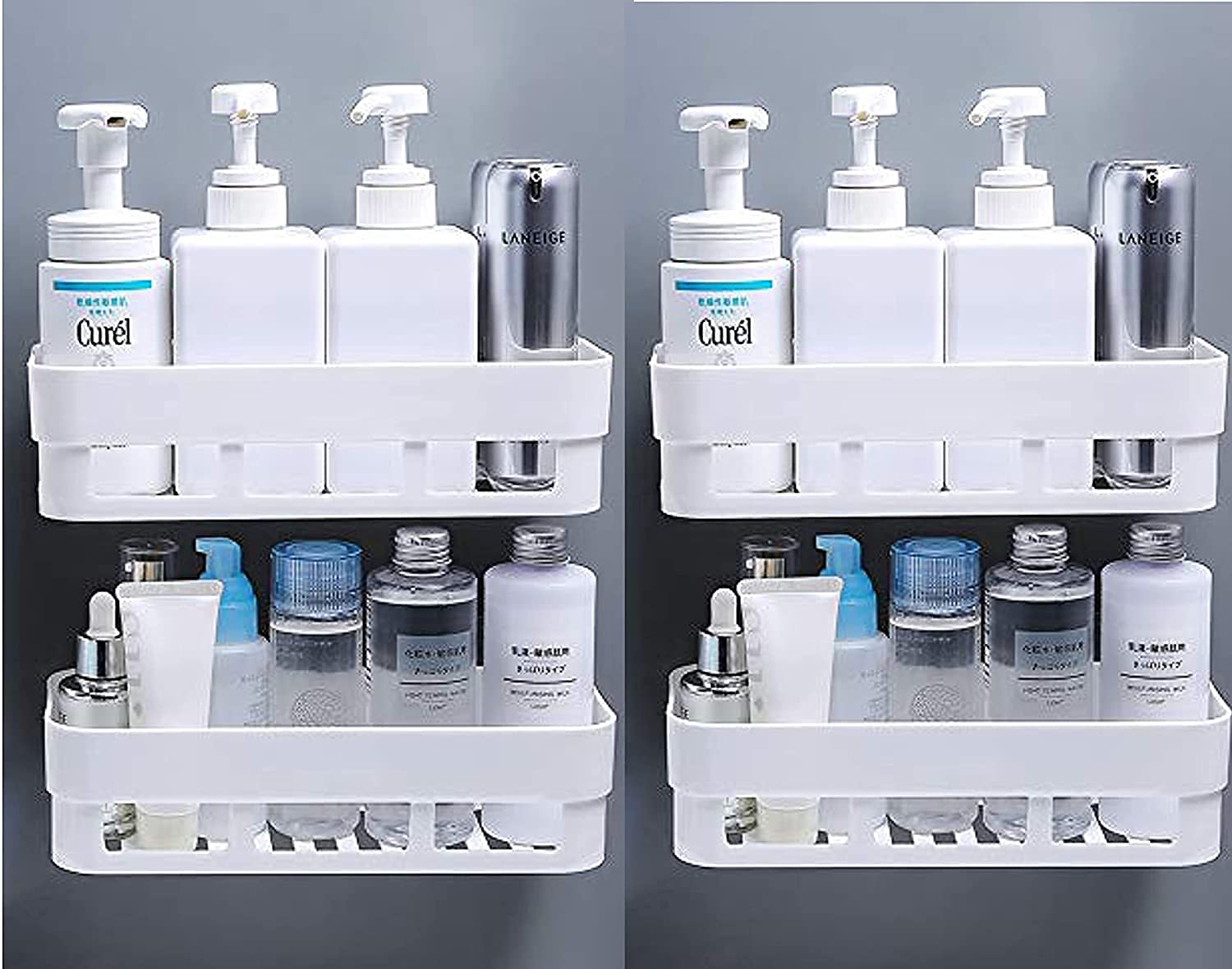 Aastik Sales Kitchen Bathroom Shelf Wall Mounted Multipurpose No Drill Storage Rack Super Adhesive Bathroom Shower Organiser Rac