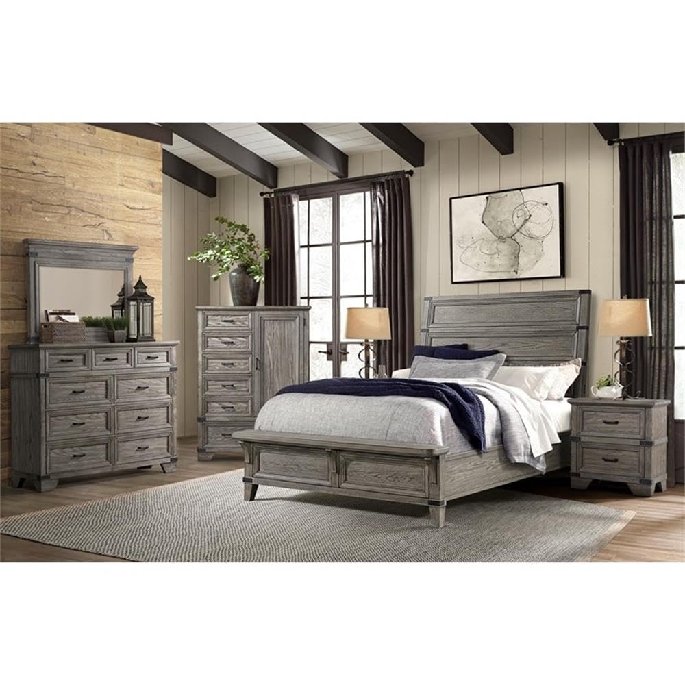 Intercon Forge Nightstand with 2 Drawers, Brushed Steel Bedside Tables