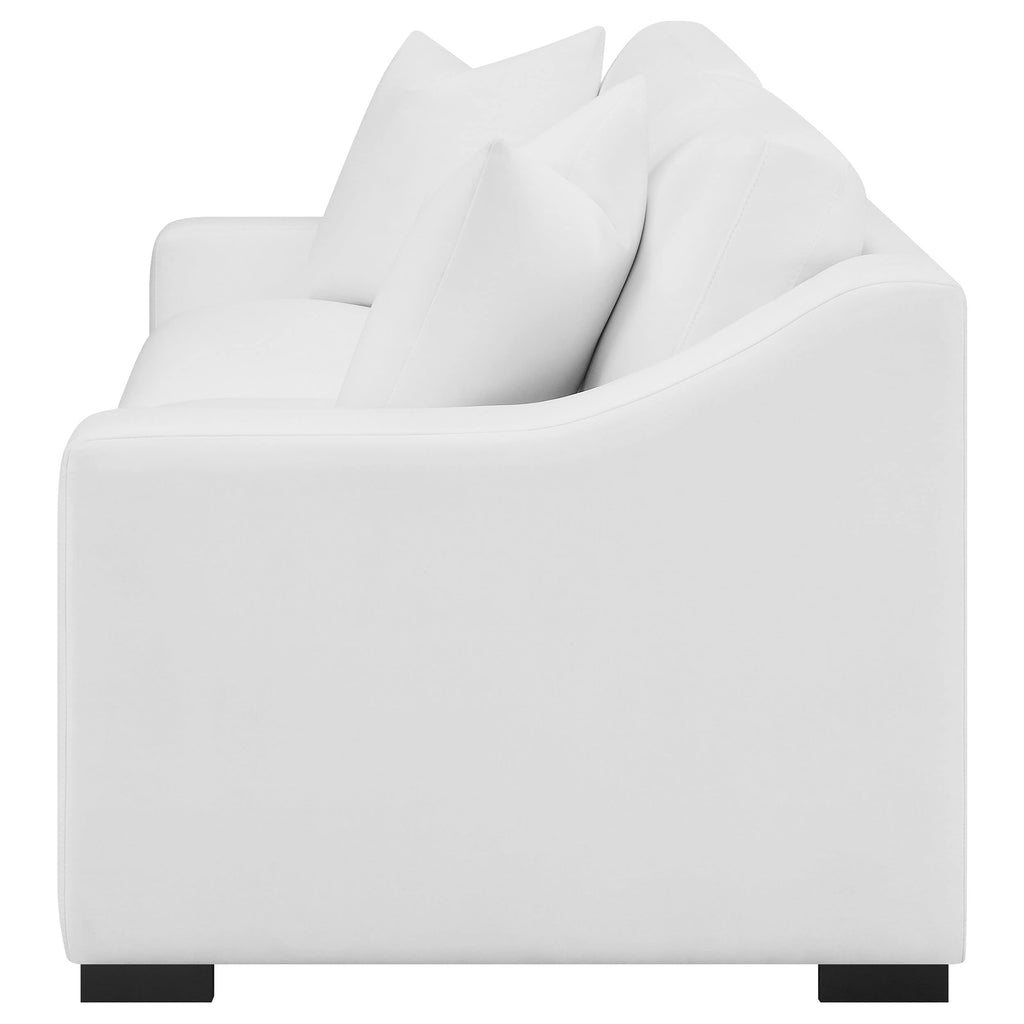 Coaster Home Furnishings Ashlyn Upholstered Sloped Arms Sofa White
