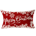 Feleniw Merry Christmas Snowflake Happy Winter Holiday Blessing Gift For Family Friend Cotton Linen Decorative Throw Pillow Cove