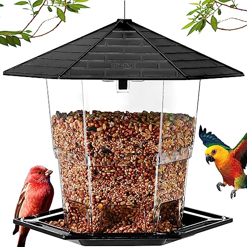 Jealoeur Bird Feeders For Ourside Bird Feeder, With A Latch Feature,Retractable Bird Feeders For Outdoors Hanging, Wild Bird See
