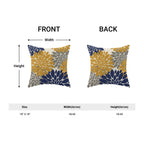Cxmeifly Mustard Yellow Navy Blue Pillow Covers 18X18 Inch Set Of 2 Dahlia Floral Decor Throw Pillows Summer Modern Geometry Flo
