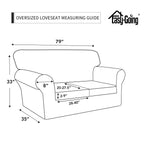 Easy-Going Oversized 3 Pieces Stretch Fleece Soft Loveseat Couch Cover For Pets - Washable Sofa Slipcover For 2 Separate Cushion Couch - Elastic Furniture Protector For Dogs, Kids Snow White