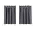 Valea Home Blackout Short Curtains Waterproof Soft Rod Pocket Kitchen Curtains for Bathroom Window Room Darkening Small Curtains