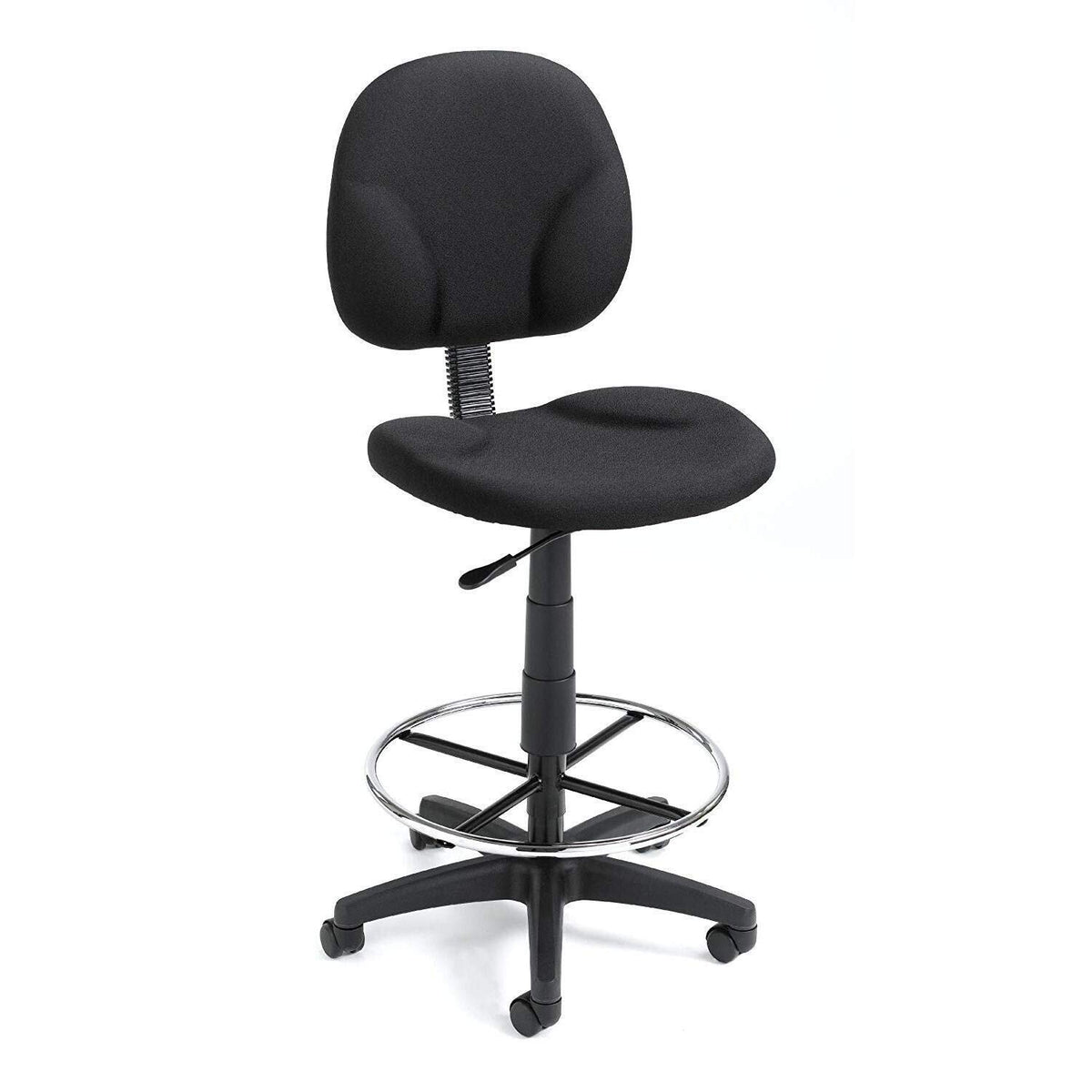 Boss Fabric Drafting Stools W/ Footring Black Crepe/Without Arms