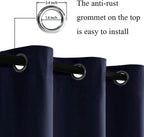 Jiuzhen Navy Blackout Curtains For Bedroom - Light Blocking And Noise Reducing Grommet Curtains For Living Room Darkening Curtains, Set Of 2 Window Curtain Panels, 38 X 63 Inch Length