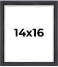 14x16 Shadow Box Frame Contemporary Black | 1'' Depth of Usable Space| Interior Size 14x16 or 16x14 Inches| UV Resistant Acrylic