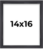 14x16 Shadow Box Frame Contemporary Black | 1'' Depth of Usable Space| Interior Size 14x16 or 16x14 Inches| UV Resistant Acrylic