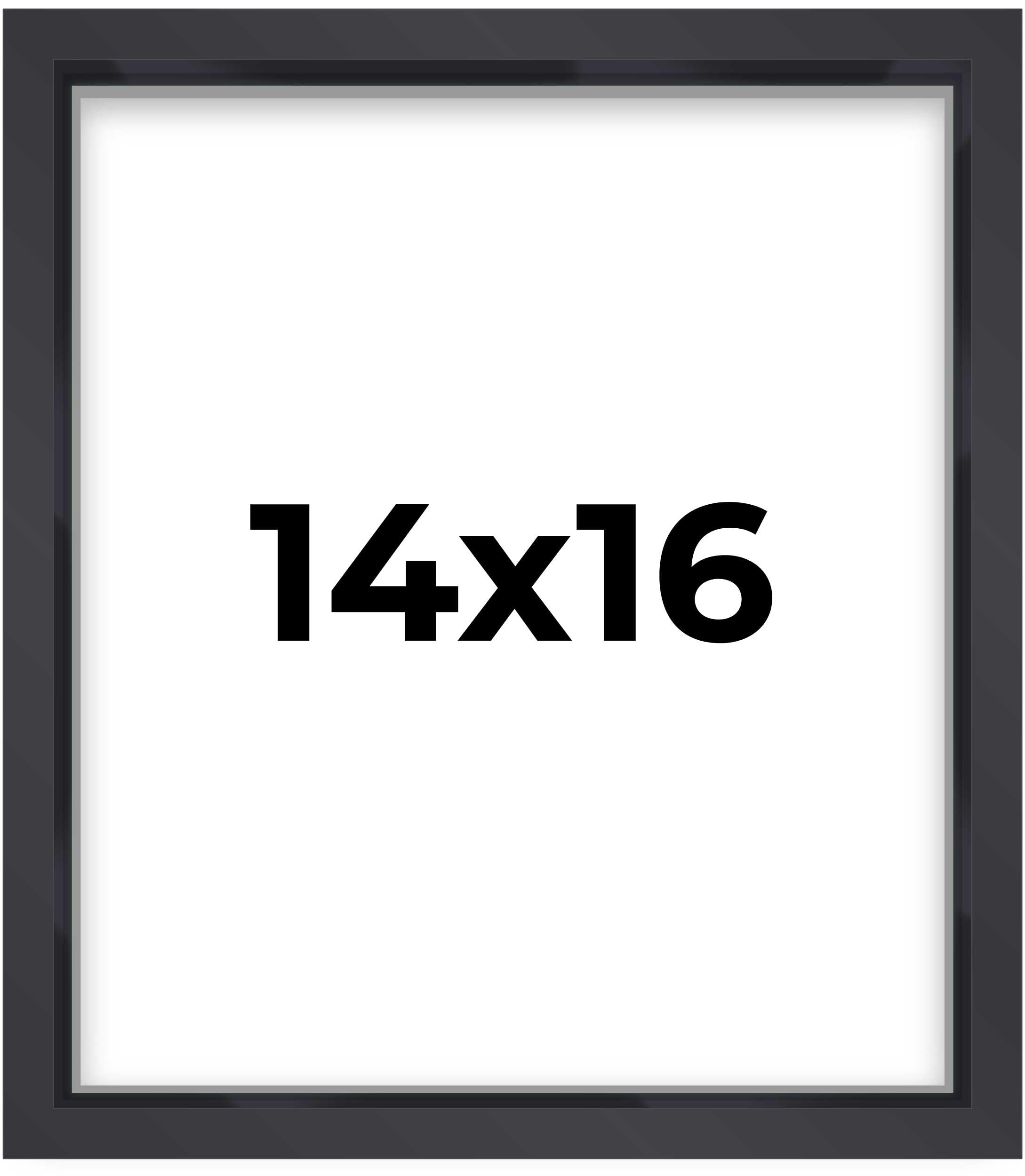 14x16 Shadow Box Frame Contemporary Black | 1'' Depth of Usable Space| Interior Size 14x16 or 16x14 Inches| UV Resistant Acrylic