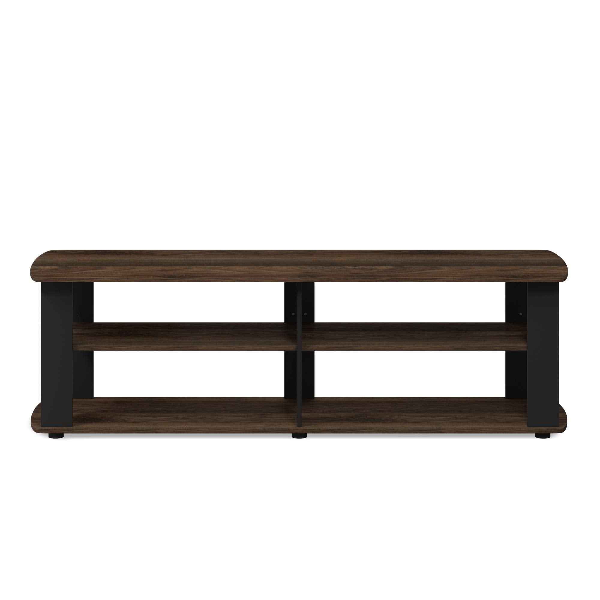 FURINNO Nelly Entertainment Center TV Stand, Short 43.3&quot;(W) x13.4(H) x13.1(D), Columbia Walnut/Black