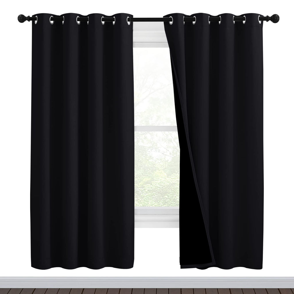 Nicetown High-End Thermal Curtains, Full Blackout Curtains 72 Inches Long For Dining Room, Soundproof Window Treatment Drapes Fo
