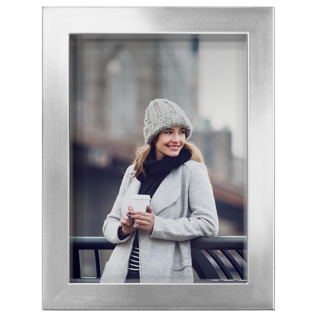 Renditions 5x7 inch Solid Wood Picture Frame, High Definition Glass and High-end Modern Style Ready for Wall and Tabletop Photo 