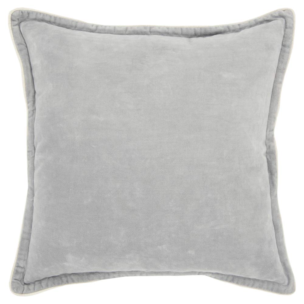 Connie Post 20&quot; x 20&quot; Poly Filled Pillow with Cotton Velvet Cover-Gray