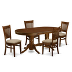 East West Furniture VANC5-ESP-W 5 Piece Dining Room Table Set Includes an Oval Kitchen Table with Butterfly Leaf and 4 Dining Chairs, 40x76 Inch, Espresso