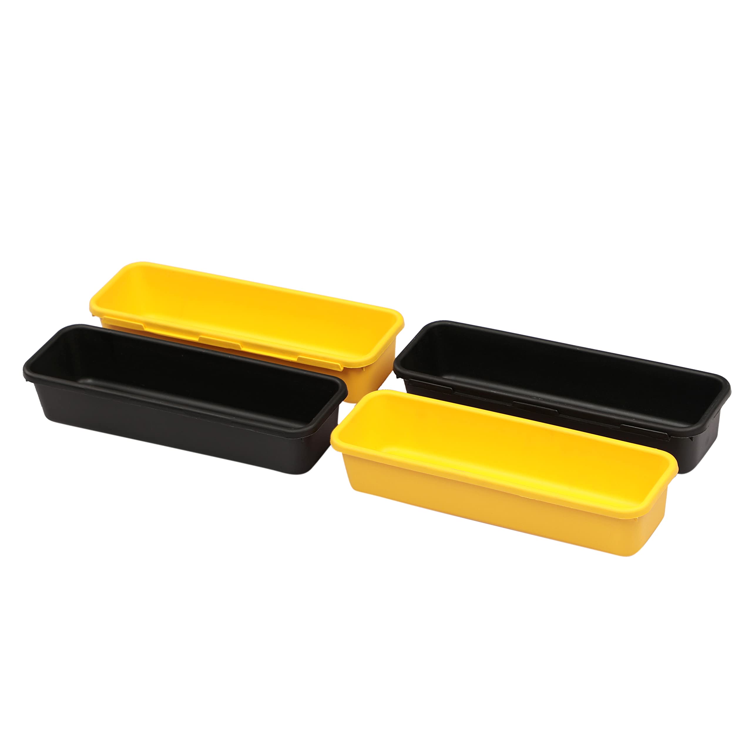 Cutting Edge Interlocking Drawer Organizer Medium(Set Of 4,Black&Yellow)