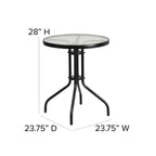 Flash Furniture TLH-071RD-037BK2-GG 23.75RD Black Patio Table Set, 23.75"