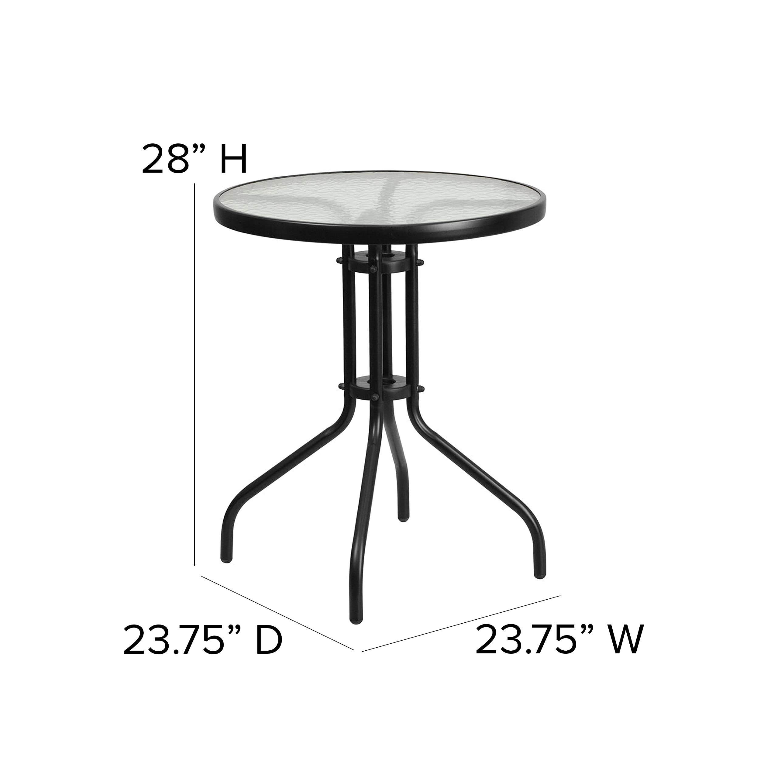 Flash Furniture TLH-071RD-037BK2-GG 23.75RD Black Patio Table Set, 23.75"