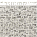 HomeRoots Polyester 8'x11' Ivory Grey Machine Woven Diamond Geometric Indoor Area Rug