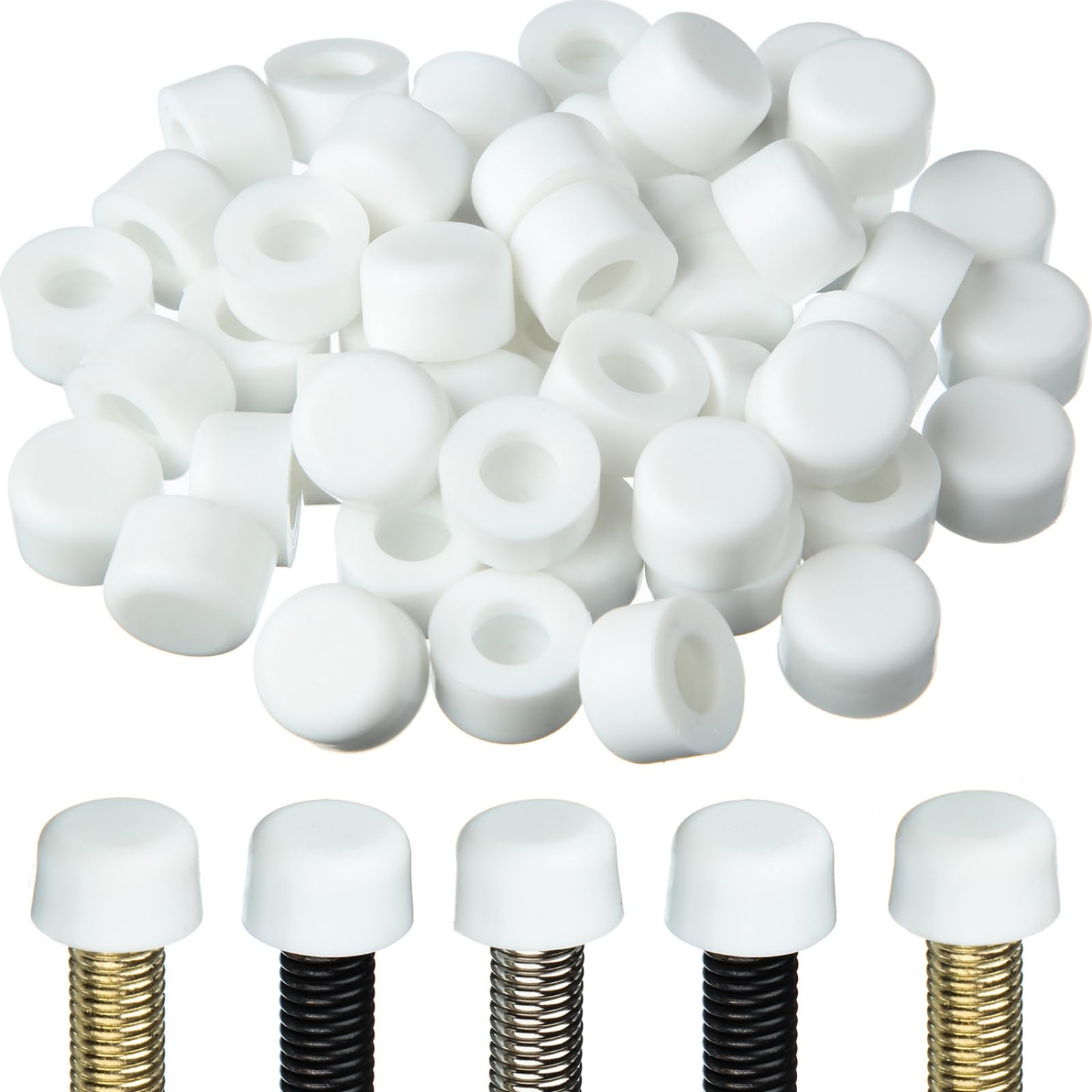 Outus 100 Pcs Rubber Door Stop Silicone Replacement Door Stop Caps Tips Bumpers For Wall And Floor Protection, Universal Size (W