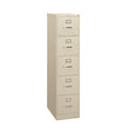 HON 5 Drawer Vertical File Cabinet with Lock, Metal Filing Cabinets With 5 Drawer Letter File For Offices, Hanging Files, and Vertical Letters, 26.5" Deep, Putty