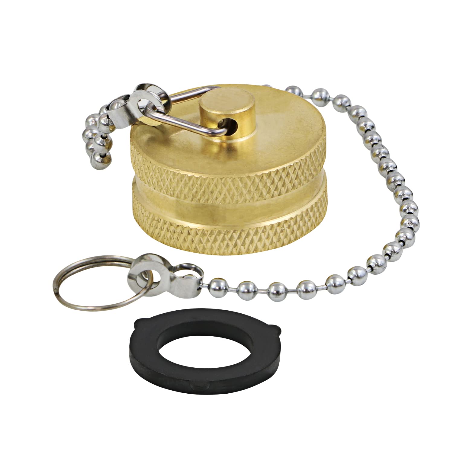 Supply Giant H69-56Dx-10 Garden Hose Cap W/Chain & Washer, 3/4' Fh, Brass 10 Pack