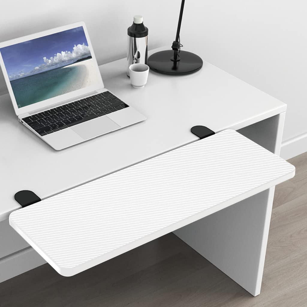 Honjie Ergonomics Desk Extender Tray, Suitable For Office. Foldable, Punch-Free Clamp On.Computer Keyborad Tray, Desk Extension