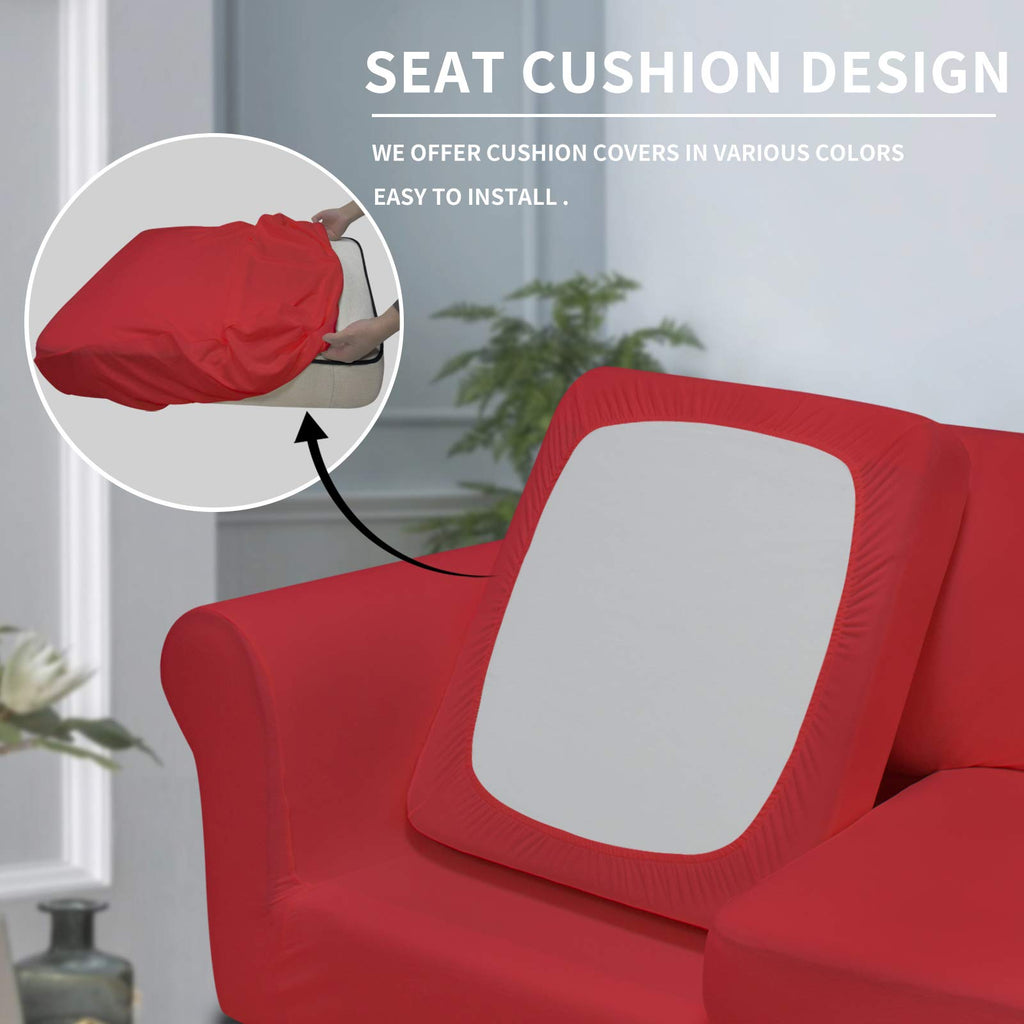 Easy-Going 4 Pieces Oversized Stretch Soft Couch Cover For Dogs - Washable Sofa Slipcover For 3 Separate Cushion Couch - Elastic
