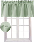 Hiasan Valance Curtains For Kitchen Blackout Thermal Insulated Solid Window Curtain Valance, Seafoam Green, 42 X 18 Inches, 1 Panel