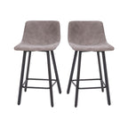 Flash Furniture Caleb Modern Armless 24 Inch Counter Height Stools Commercial Grade with Footrests and Matte Metal Frames, Set of 2