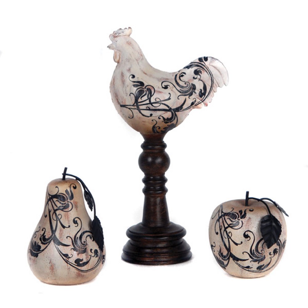 Timeless Reflections by AFD Home 11024673 Apple and Pear with Hen Finial Home Decor