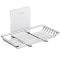 Tiilan Self Adhesive Bar Soap Dish for Shower, Bathroom Soap Holder Wall Mount - Stainless Steel, Silver