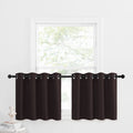 Nicetown Kitchen Curtains Window Treatments - Eyelet Top Home Fashion Blackout Curtains Tailored Drapes For Cafe (Toffee Brown, Double Piece, W52 X L24 1.2 Inches Header)