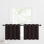 Nicetown Kitchen Curtains Window Treatments - Eyelet Top Home Fashion Blackout Curtains Tailored Drapes For Cafe (Toffee Brown, Double Piece, W52 X L24 1.2 Inches Header)