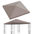 Benefitusa Replacement Top Cover For 10'X10' Gazebo Canopy Patio Pavilion Sunshade Plyester Single Tier (Taupe)