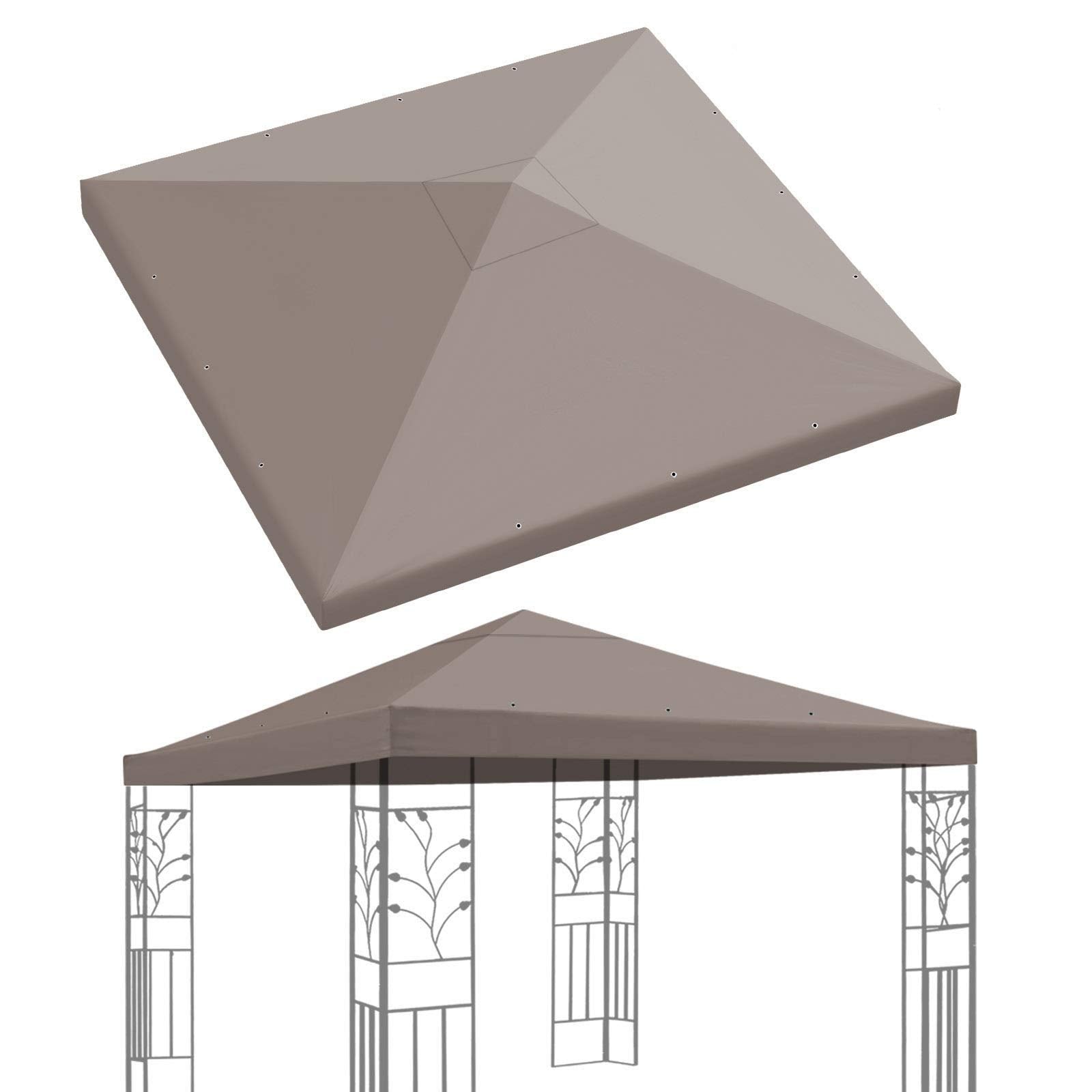 Benefitusa Replacement Top Cover For 10'X10' Gazebo Canopy Patio Pavilion Sunshade Plyester Single Tier (Taupe)