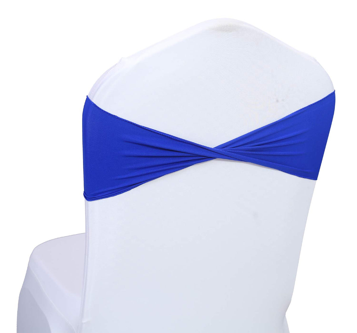 Mds Pack Of 125 Spandex Chair Sashes Bow Sash Elastic Chair Bands Ties Without Buckle For Wedding And Events Decoration Spandex Slider Sashes Bow - Royal Blue