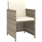 6 Piece Patio Dining Set with Cushions Poly Rattan Beige