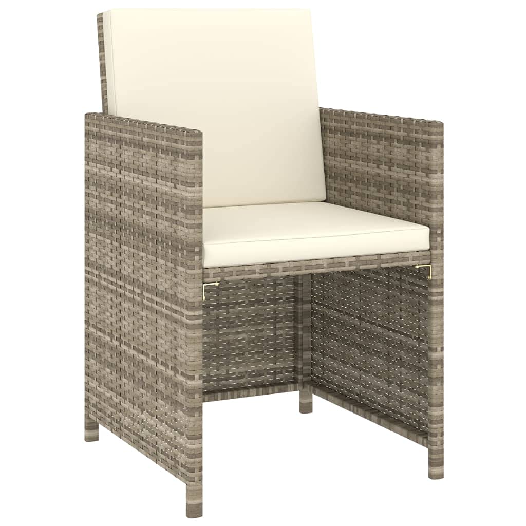 6 Piece Patio Dining Set with Cushions Poly Rattan Beige