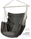 Advokair Hammock Chair Hanging Chair Swing Large Indoor With Anti-Slip Steel Spread Bar And Pocket-Max 500Lbs-2 Cushions, Perfec