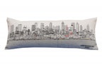 HomeRoots Cream 35' White Atlanta Daylight Skyline Lumbar Decorative Pillow