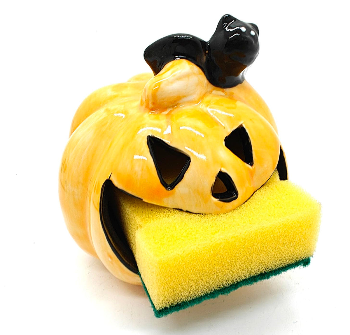 Ceramic Pumpkin Sponge Holder Soap Dish Cute Bathroom Decor Kitchen Decor