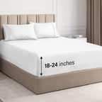 Extra Deep Pocket Cal King Sheets - 4 Piece Breathable & Cooling Bed Sheets - Hotel Luxury Bed Sheet Set - Soft, Wrinkle Free & Comfy - Easily Fits Extra Deep Mattresses - Deep Pocket White Sheets Set