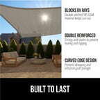 Gorilla Grip Heavy Duty Sun Shade, Uv Protection Fade Tear And Rust Resistant Rectangle Sunshade Canopy, Curved Edges Blocks Sunlight, Breathable Sail, Outdoor Patio, Lawn Garden 12X12 Ft Gray